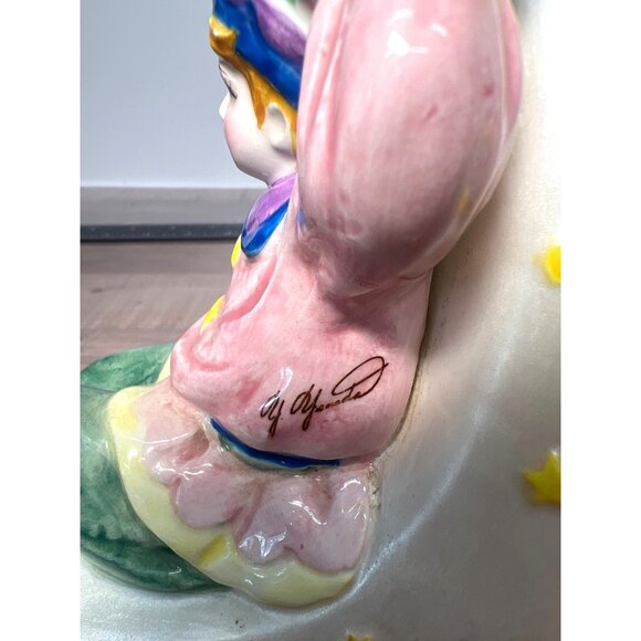 Rare Porcelain Musical Figurine Boy On Moon Schmid Vandarith Originals, No Music - Picture 5 of 6